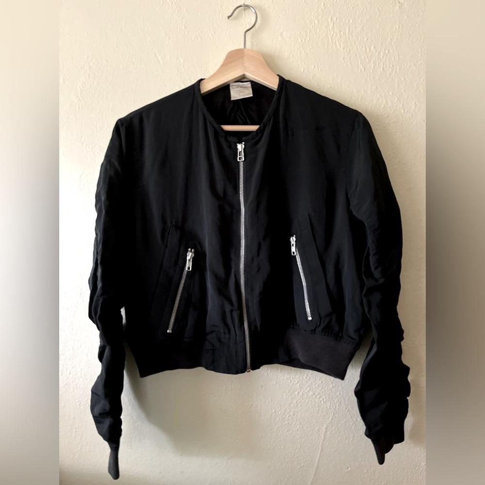 Acne Studios Cropped Moto Windbreaker Jacket - XS